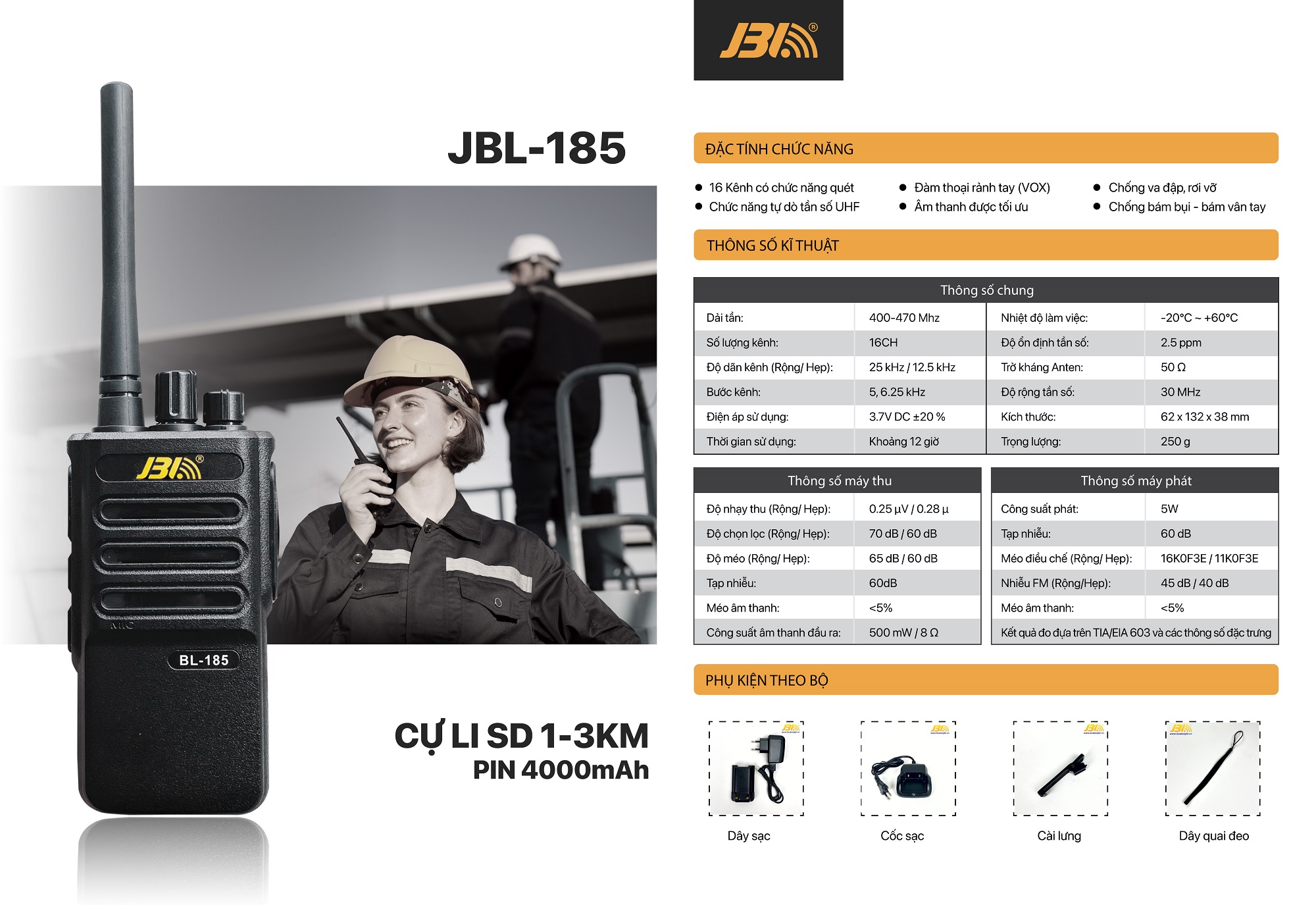 Máy bộ đàm cầm tay JBL-185